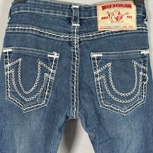 True Religion Billy Super T Womens Skinny Blue Jeans Size 27 (Actual 28x30.5)